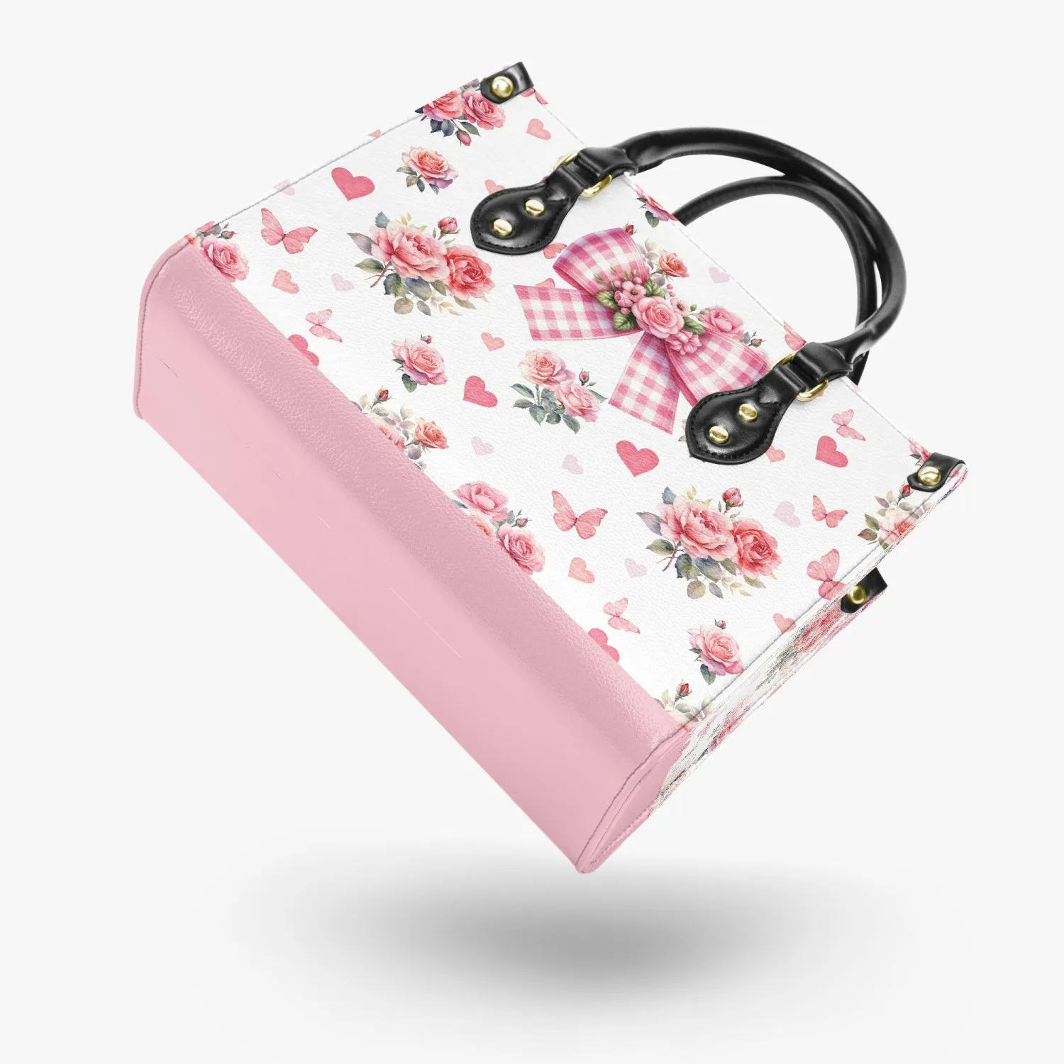 Women's Tote Bag - Rockabilly - Butterfly Hearts and Roses