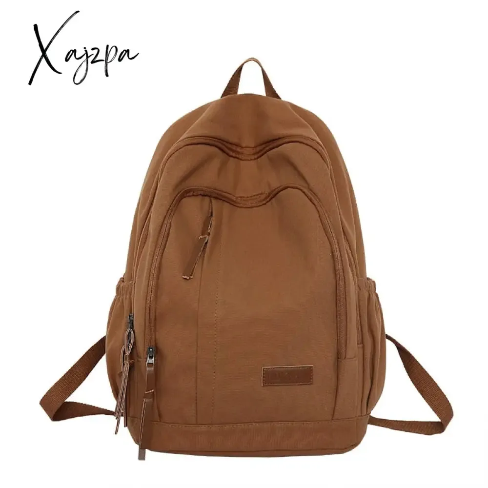 Xajzpa - Women Canvas Backpacks Large Men Girls Travel Laptop Travel Vintage School Bags For Teenager Boys Backbag Mochila Rucksack