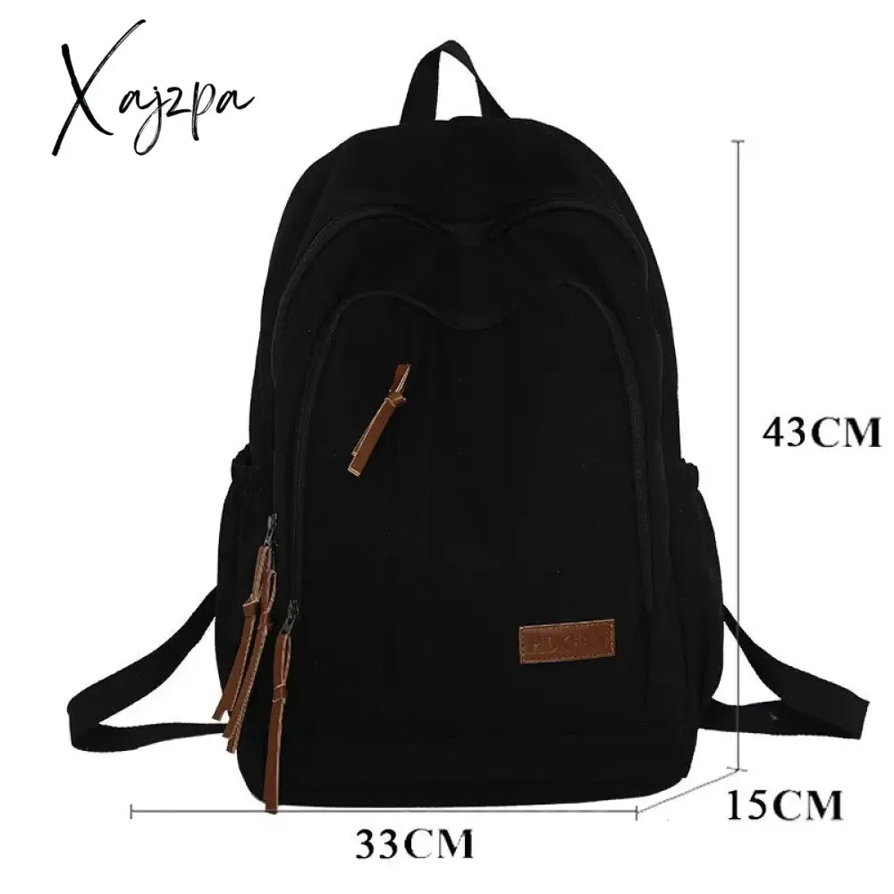 Xajzpa - Women Canvas Backpacks Large Men Girls Travel Laptop Travel Vintage School Bags For Teenager Boys Backbag Mochila Rucksack