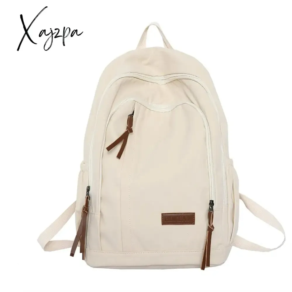 Xajzpa - Women Canvas Backpacks Large Men Girls Travel Laptop Travel Vintage School Bags For Teenager Boys Backbag Mochila Rucksack