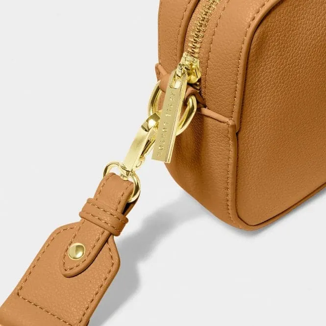 Zana Mini Canvas Strap Tan Crossbody Bag KLB3298