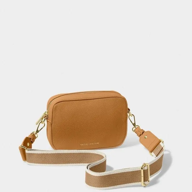 Zana Mini Canvas Strap Tan Crossbody Bag KLB3298